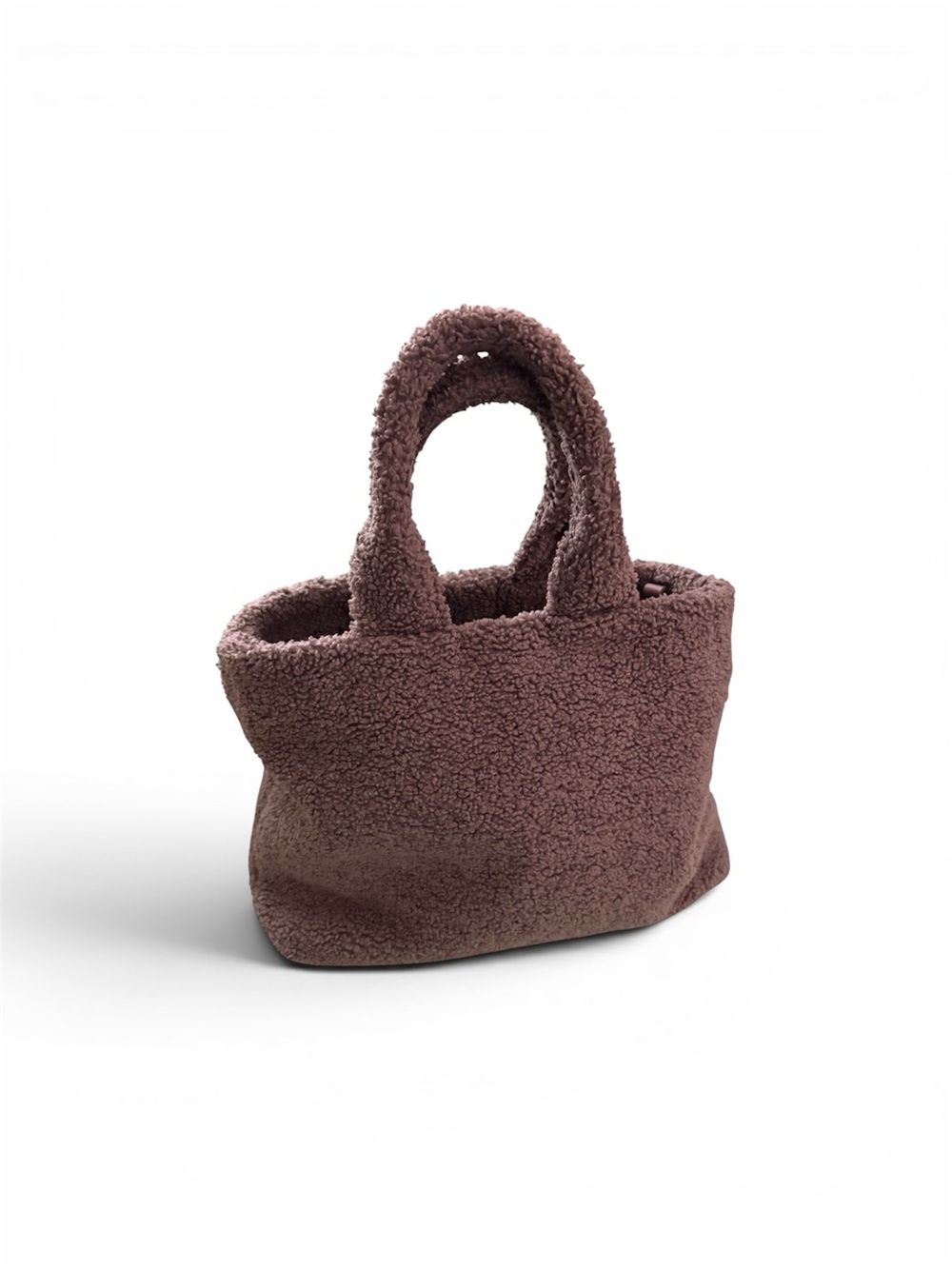 Plush Sherpa Tote Bag in Grey